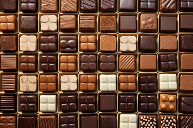 Collage of sweet chocolate