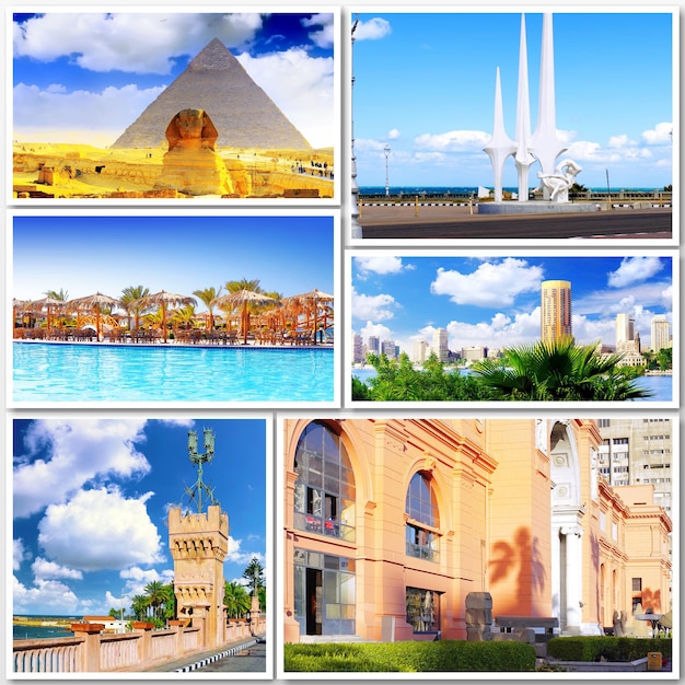 Collage van mooi Egypte Afrika