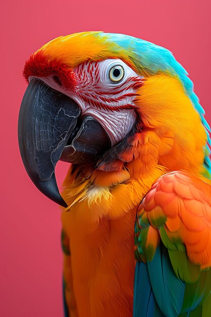 Collage van papegaai met textuur van tropisch fruit Collage sappig effect Colo Poster Flyer Concept Style