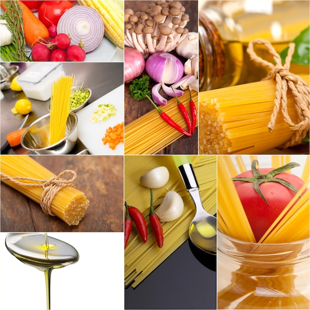 Collage of various food