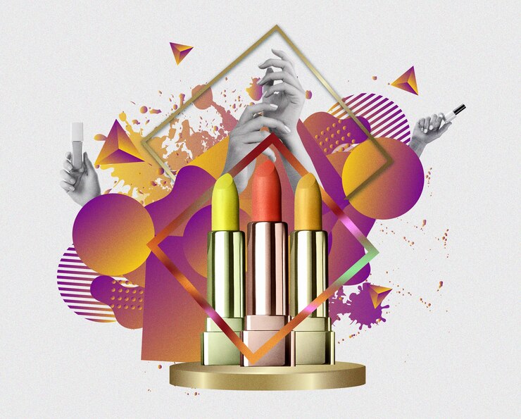 फोटो collage of women's make-up products