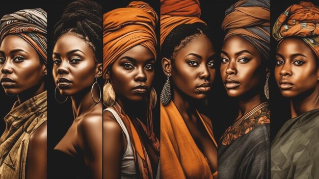 A collage of women with different skin tones