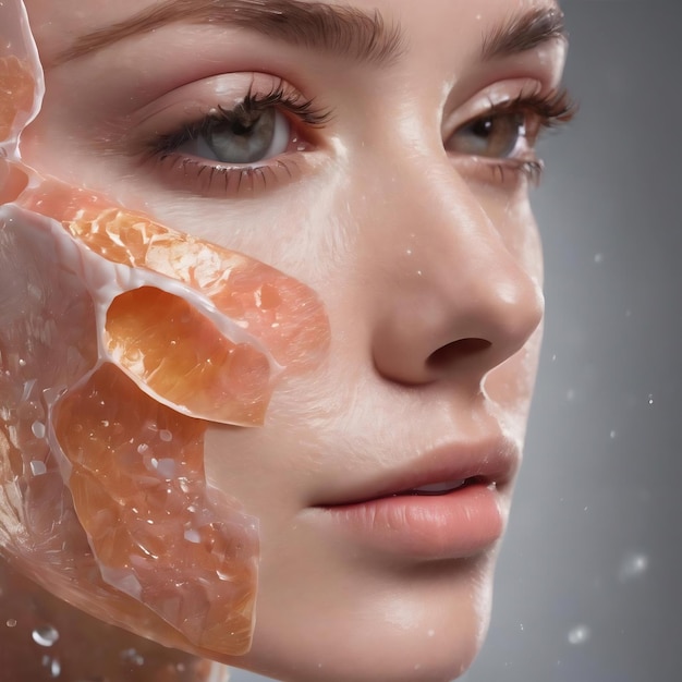 Collagen and vitamin under skin cell