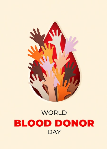 Foto collageontwerp voor de werelddag van de bloeddonor