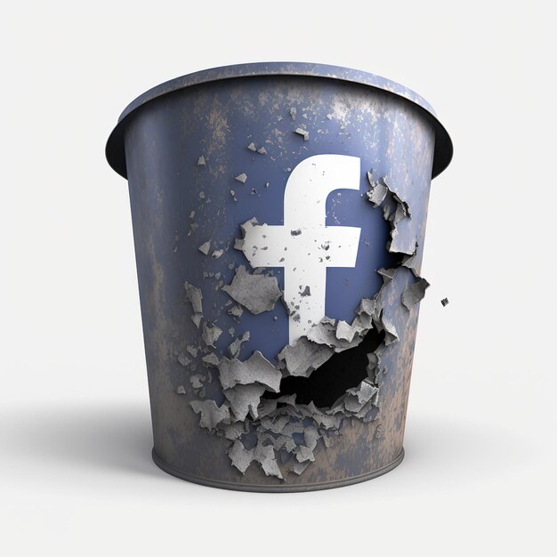 collapse of the Facebook platform a symbolic social media depiction Ai Generated