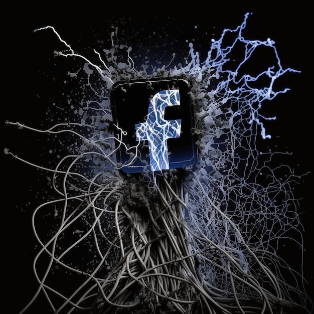 写真 フェイスブックの崩壊 - シンボリックなソーシャルメディアの描写 - アイ・ジェネレーション