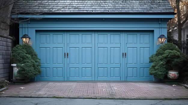 Collapsing Blue Carport Entryway Creative resource AI Generated