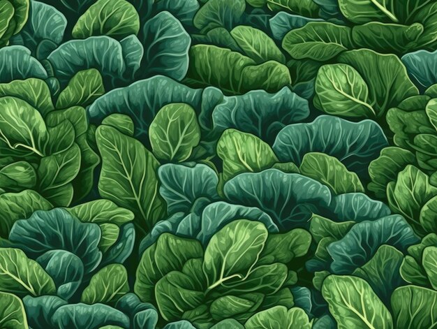 Collard Greens background as seamless tile generative AI