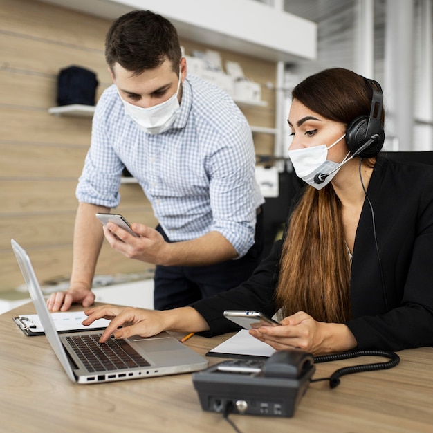 Colleagues working together at the office