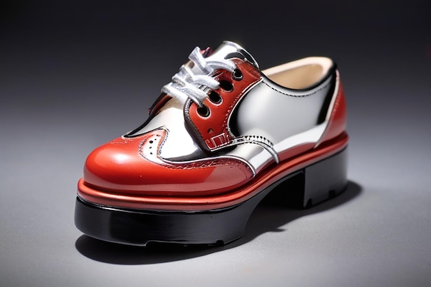 Photo collectable miniature model shoes with reflection