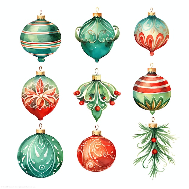 Collectible Ornaments watercolor winter