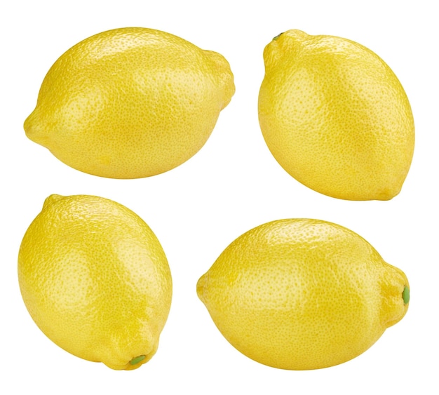 Collectie citroen geïsoleerd op een witte achtergrond. citroen macro studio foto. Met uitknippad