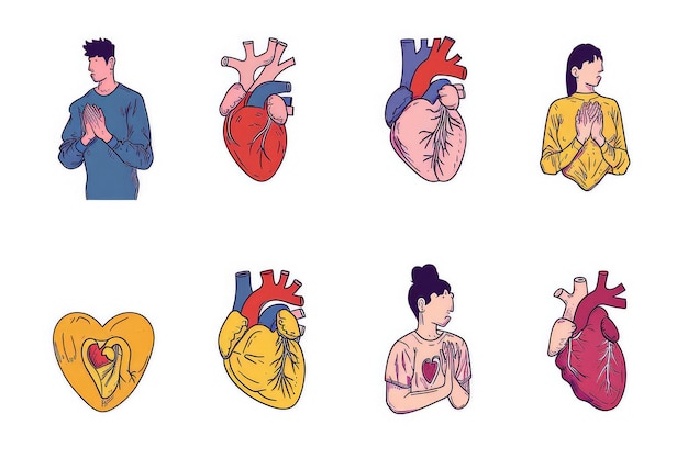 Collectie illustratie van een man met een hart