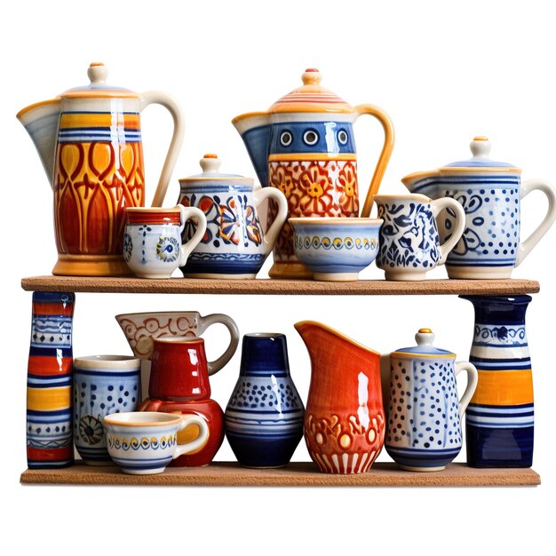 Collectie kleurrijk Portugees keramiek