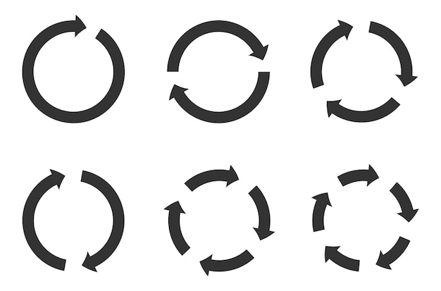 Collectie pijlen vector achtergrond zwarte en witte symbolen Verschillende pijl icoon set cirkel omhoog krullende rechte en gedraaide ontwerp elementen