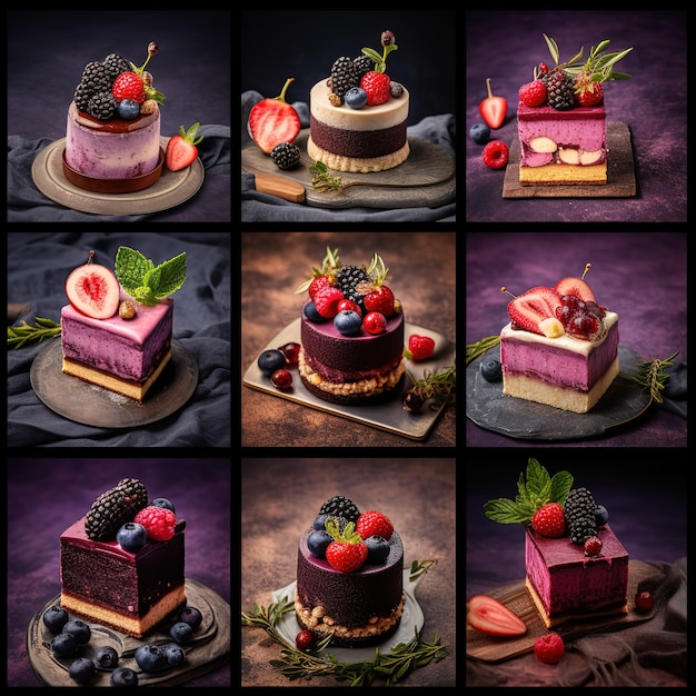 Collectie van heerlijke desserts close-up Desserts set