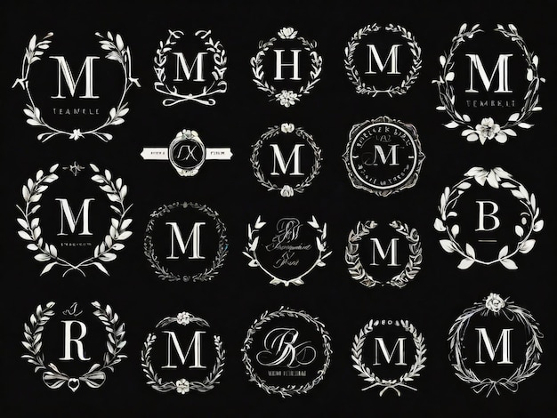 Foto collectie van vintage etiketten headers en frames voor bruiloftsuitnodigingen groetekaartjes logo sjablonen monogram menu kaart restaurant café hotel juwelierswinkel