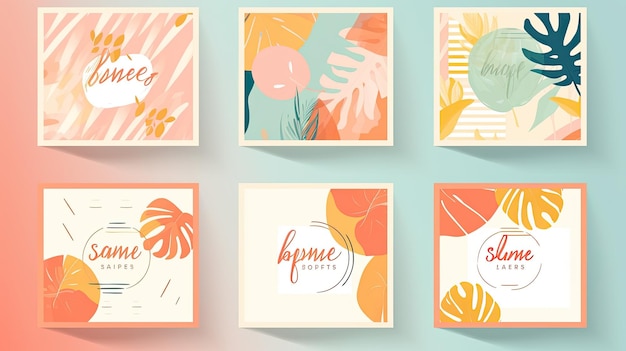 Photo collection of abstract background designs summer