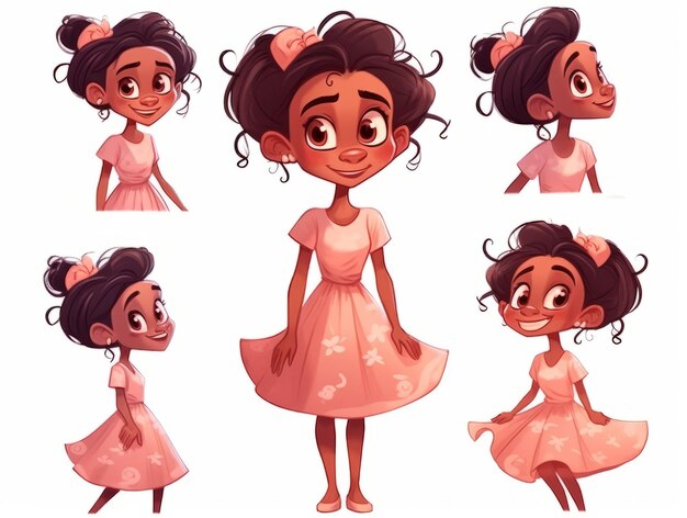 collection of African American girl illustration