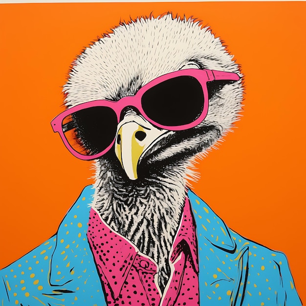 Photo collection of amusing and artistic pop art prints featuring endearing funny animals