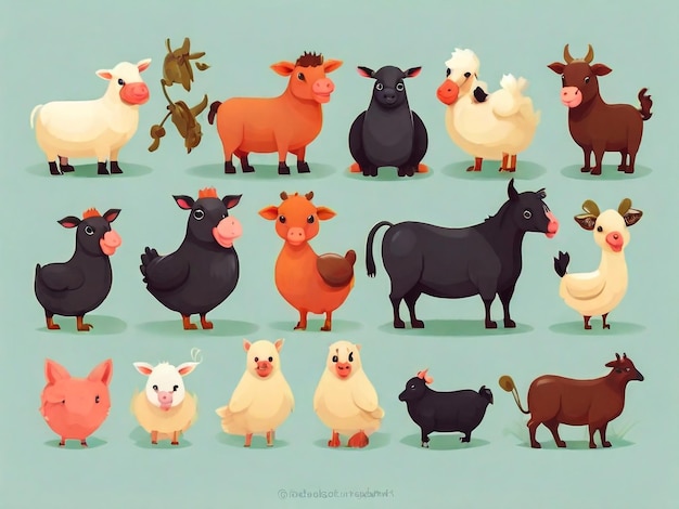 a collection of animals from the series by j b c