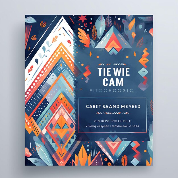 Foto collezione aztec pattern wedding invitation card triangolo forma cardsto illustrazione idea design