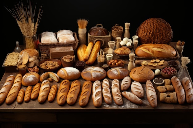 Collection Of Baked Bread Generative AI
