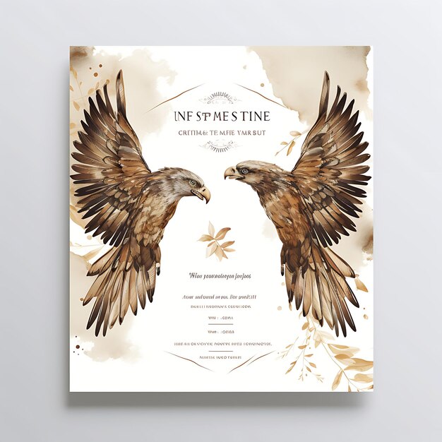 Photo collection bald eagle wings wedding invitation card wing shape recycled illustration idea design