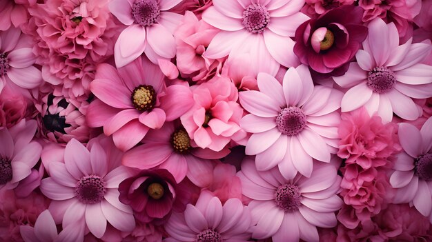 美しくて柔らかいピンクの花のパターンイラストのコレクション