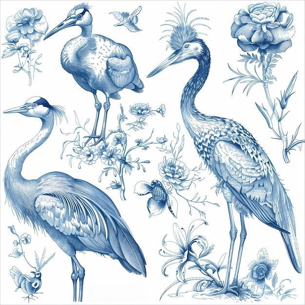 a collection of birds illustrations