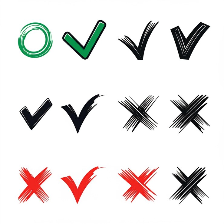 Photo a collection of black and red signs with a green arrow pointing to the right