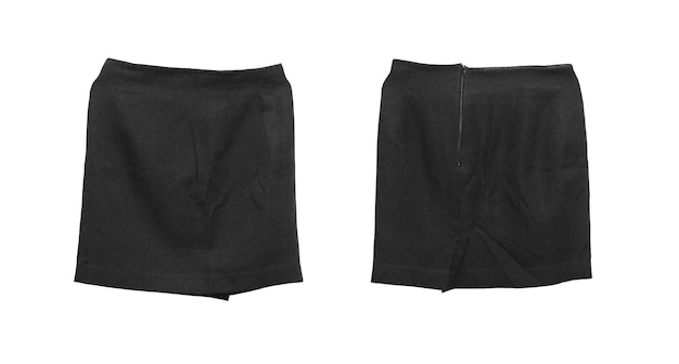 Collection of black skirt on white background