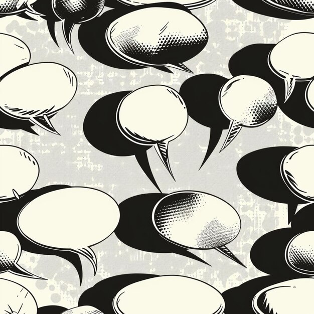 Foto collezione di bolle di discorso in stile fumetto in bianco e nero e forme di esplosione con sha a mezza tonalità