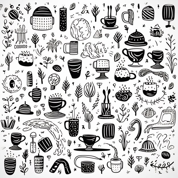 a collection of black and white illustrations with the words'birthday'on it