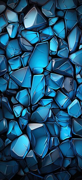 a collection of blue glass gemstones