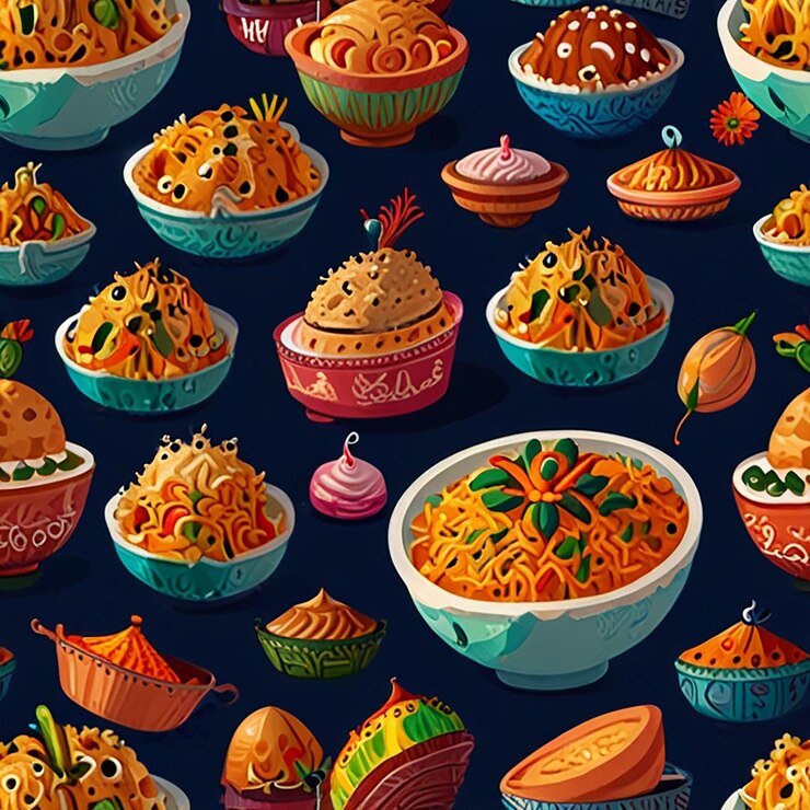 Photo a collection of bowls of food including pumpkins and the word quot the quot on the bottom