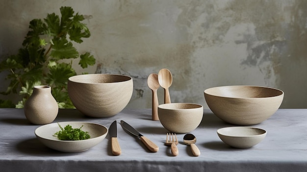 a collection of bowls and spoons from the company of person