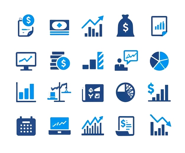 A collection of business and finances icons