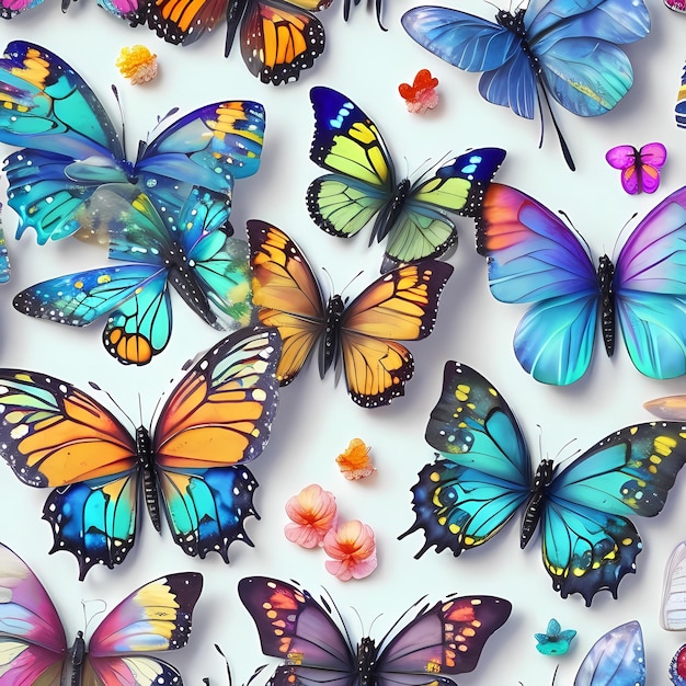 A collection of butterflies with butterflies on them