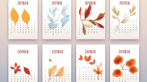 Foto raccolta di disegni di calendari