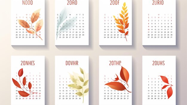 Foto raccolta di disegni di calendari