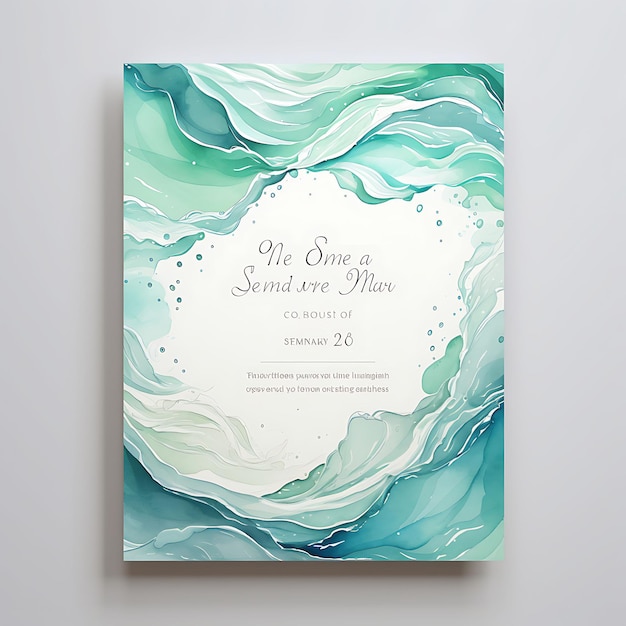 Photo collection caribbean sea waves wedding invitation card wave shape textu illustration idea design