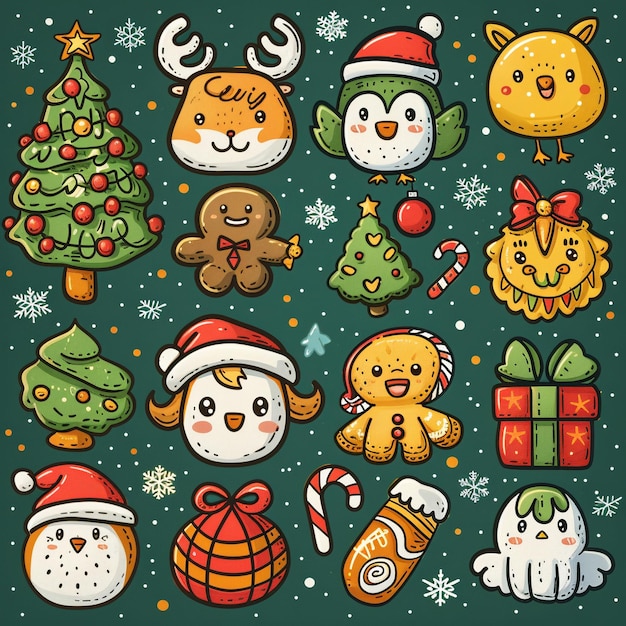 коллекция мультфильмов с снежинкой на вершине