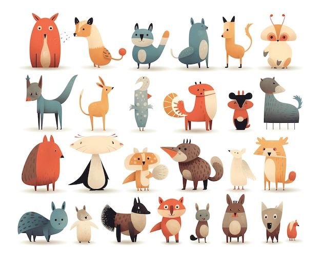 Photo collection of cartoon dogs illustration