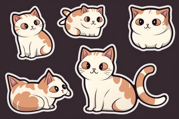 A collection of cat stickers that say'cat '