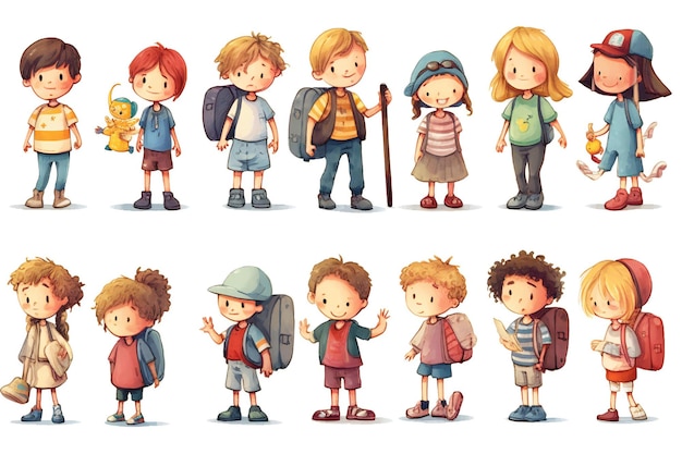 A collection of characters from the book series