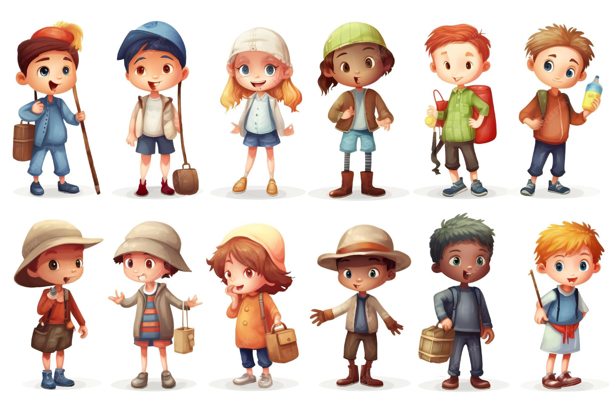 Premium AI Image A collection of characters including a character Premium AI Image A collection of characters including a character