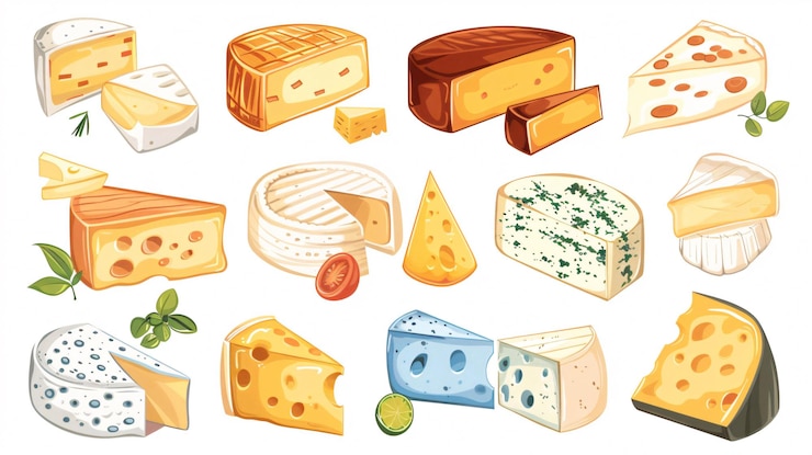 Photo a collection of cheeses from the new series