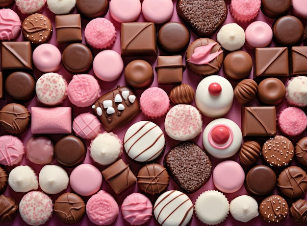 A collection of chocolates in a dish