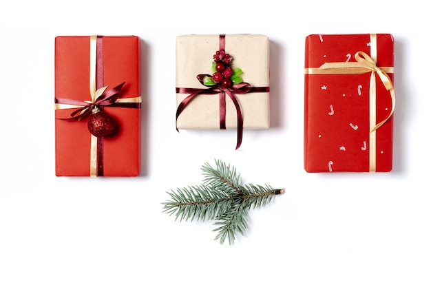 Collection of Christmas gifts isolated